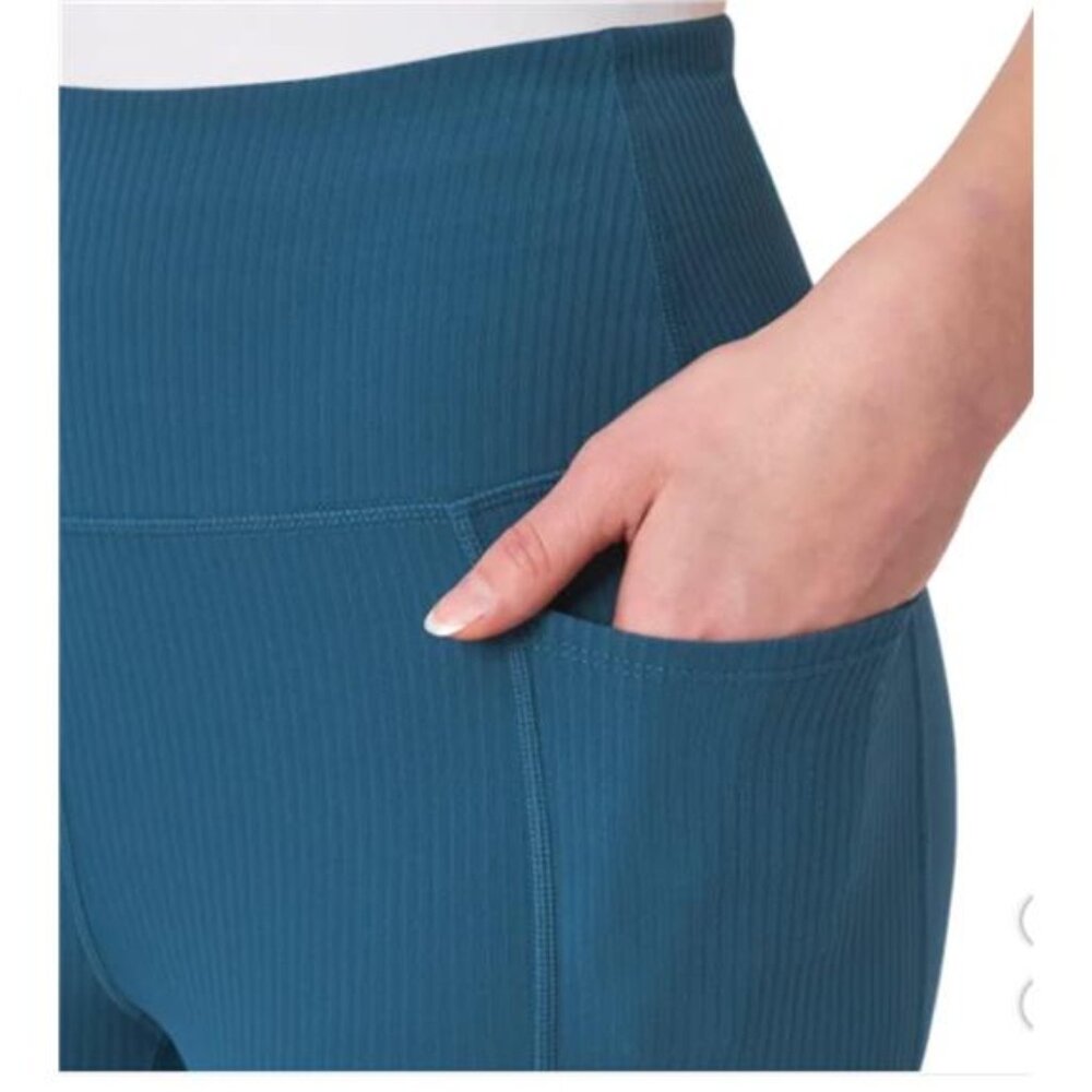Mondetta Women's Ribbed Bike Short (Blue, X-Small) - Picture 4 of 4